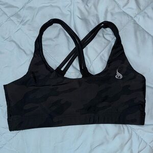 Ryderwear Camo Sports Bra - Black - Medium